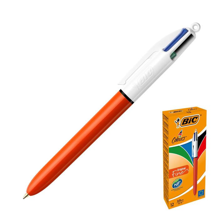 Ручка автоматическая 4 в 1 BIC 4 Сolours Fine (черные, синие, красные, зеленые чернила)