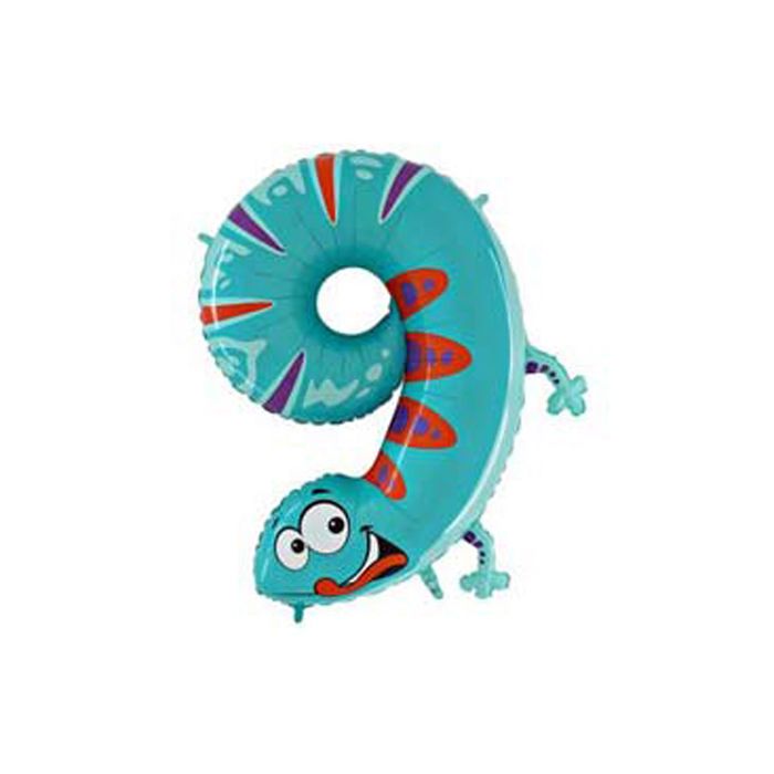 Шар полимерный 40" "Ящерица", цифра 9