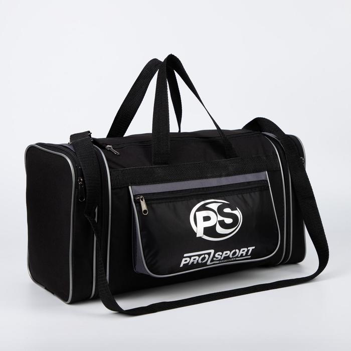 Сумка спортивная на молнии, 1 отдел, 3 наружных кармана, чёрный/зелёный