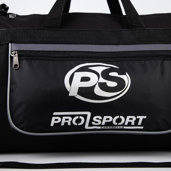 Сумка спортивная на молнии, 1 отдел, 3 наружных кармана, чёрный/зелёный