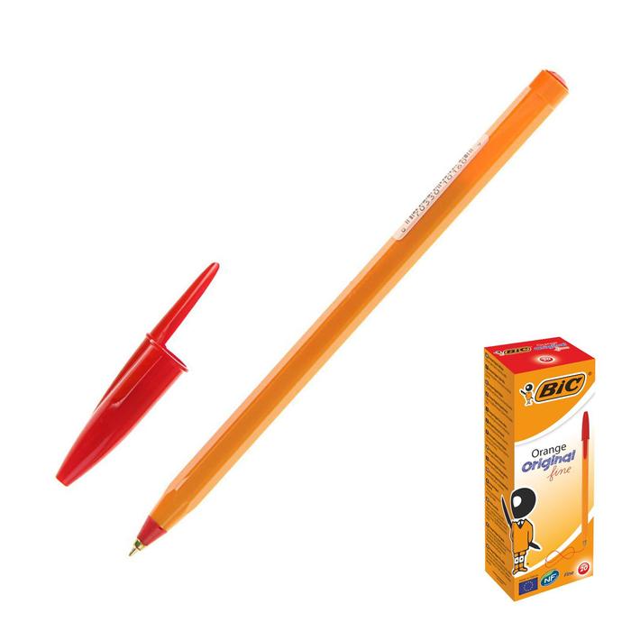 Ручка шариковая BIC Orange, чернила красные, узел 0.8мм, одноразовая