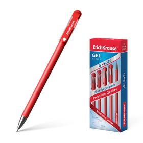 Ручка гелевая G-SOFT,с покрытием Soft Touch, узел-игла 0.38мм, чернила красные, длина линии письма 600м