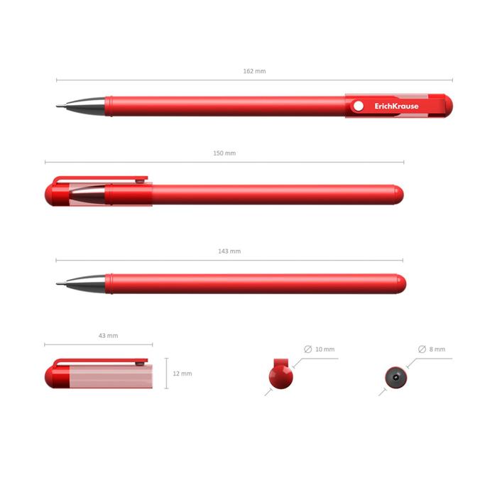 Ручка гелевая G-SOFT,с покрытием Soft Touch, узел-игла 0.38мм, чернила красные, длина линии письма 600м