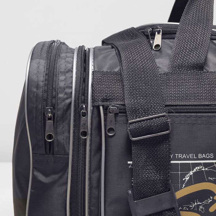 Сумка спортивная на молнии, 1 отдел, 3 наружных кармана, цвет чёрный