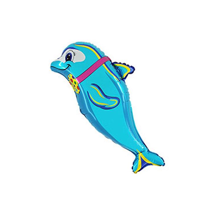 Шар фольгированный 40" "Дельфин с бабочкой"