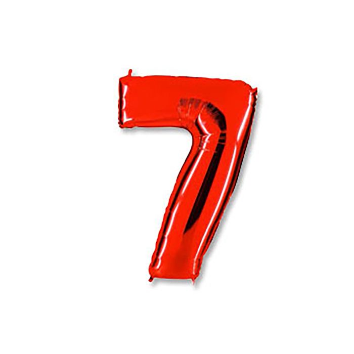 Шар фольгированный 40" "Цифра 7", цвет красный