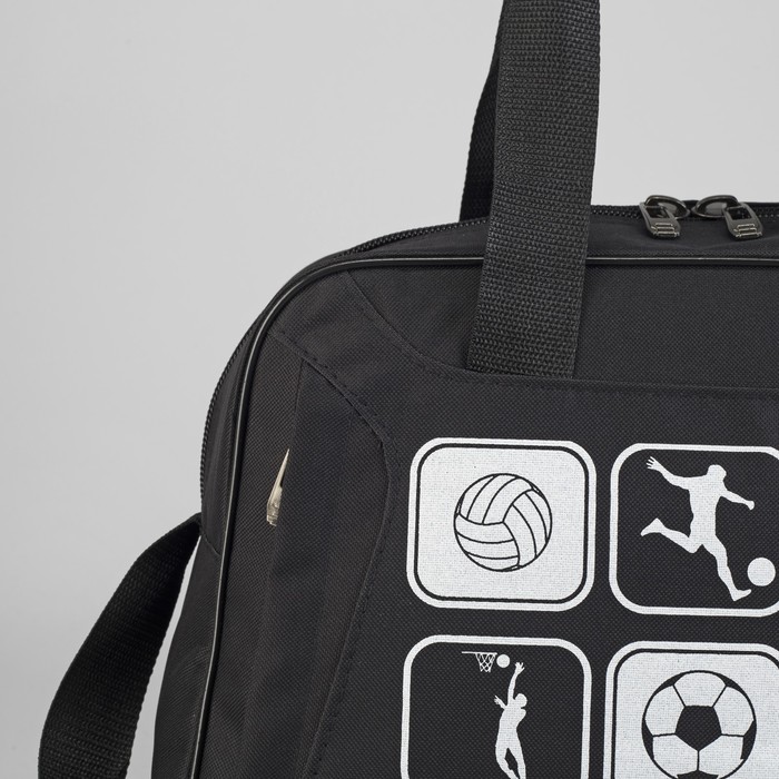 Сумка спортивная на молнии, 1 отдел, 1 наружный карман, длинный ремень, МИКС