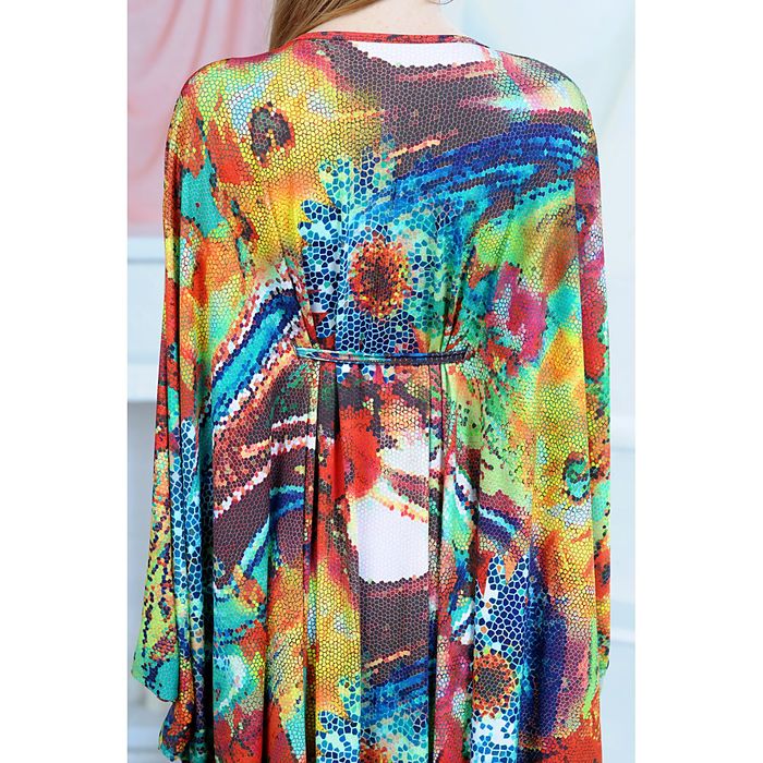 Платье, цвет зелёный/бордовый/горчичный, размер 42, рост 164 см (арт. 4637)