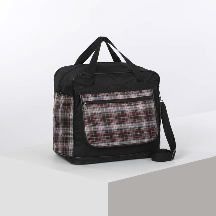 Сумка дорожная на молнии, 1 отдел, 1 наружный карман, чёрный