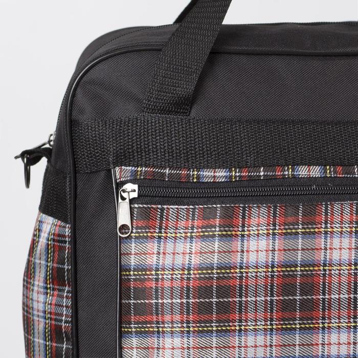 Сумка дорожная на молнии, 1 отдел, 1 наружный карман, чёрный