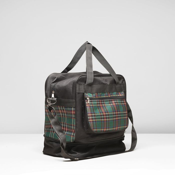 Сумка дорожная на молнии, 1 отдел, 1 наружный карман, чёрный