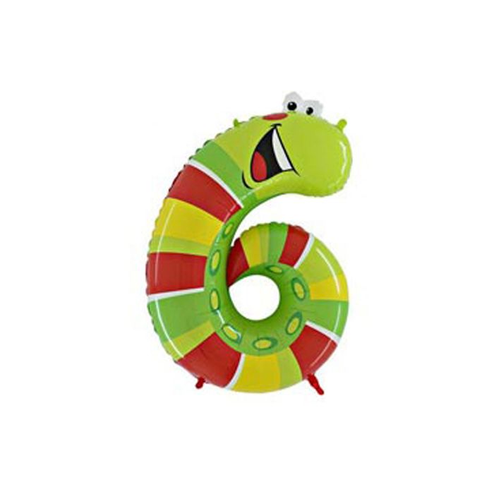 Шар полимерный 40" "Гусеница", цифра 6