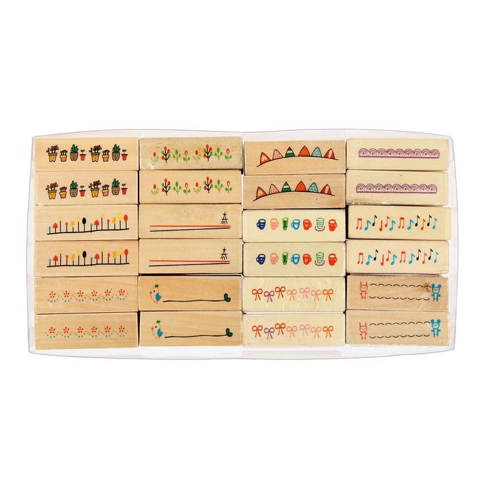 Набор печатей для творчества "Праздник" (набор 24 шт) рисунок 4,5х1,6 см