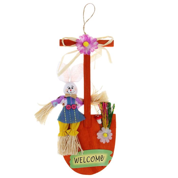 Декор дачный "Лопатка с кроликом" микс