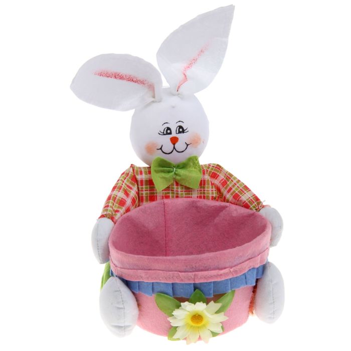 Кашпо "Сидящий кролик" среднее, микс
