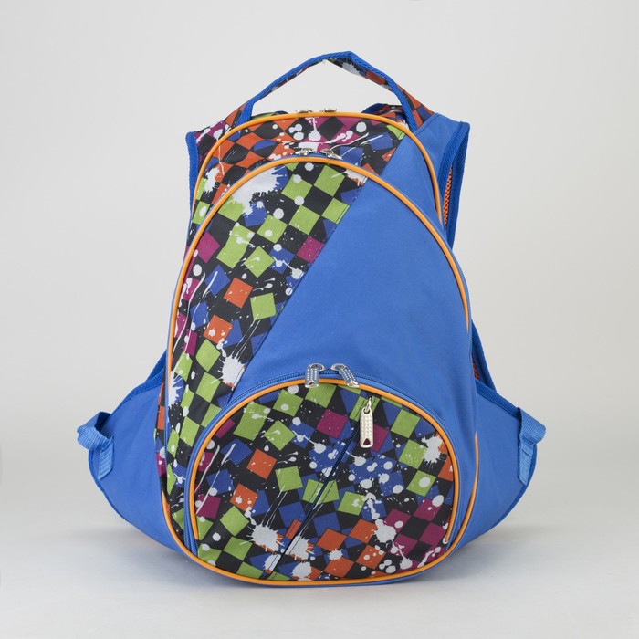 Рюкзак молодёжный "Клякса", 2 отдела, 1 наружный карман, голубой