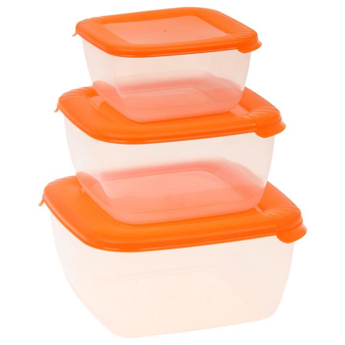 Набор пищевых контейнеров "Лайт", 3 шт: 460 мл; 950 мл; 1,5 л, цвет МИКС