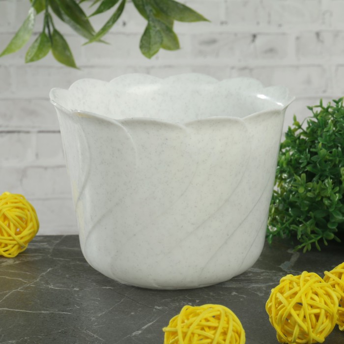 Кашпо d=10,8 см, цвет белый