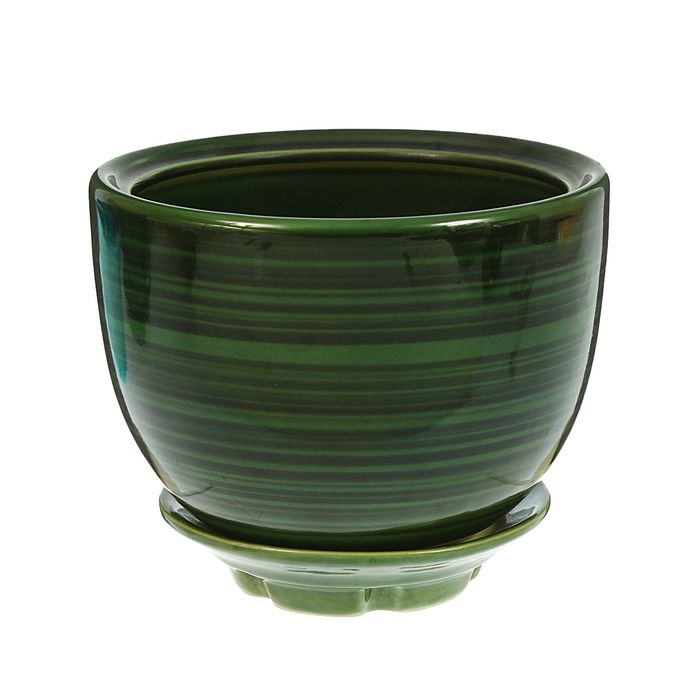 Кашпо "Палитра" зелёное 1 л