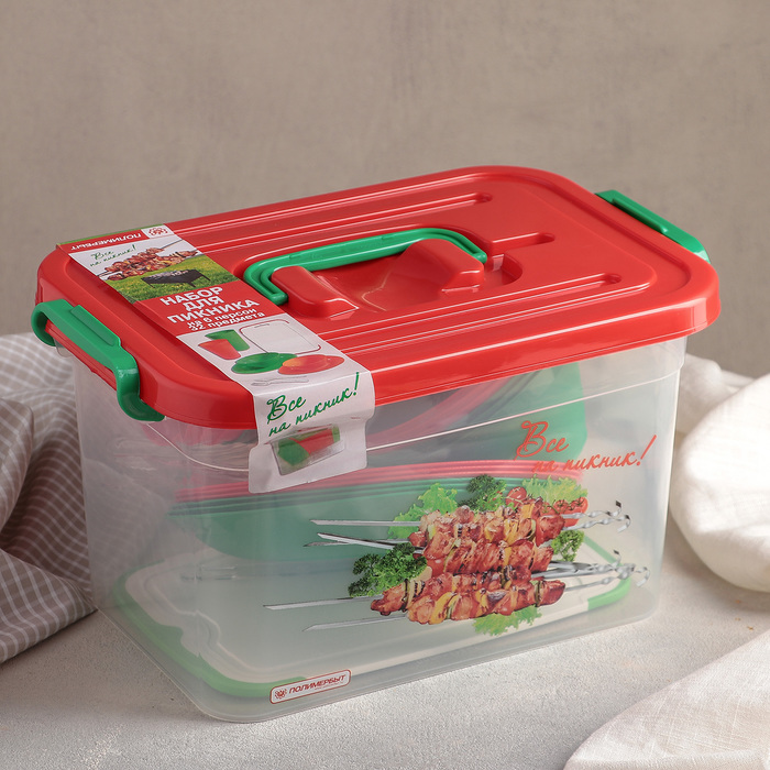 Набор для пикника на 6 персон (контейнер 6,5 л), 32 предмета