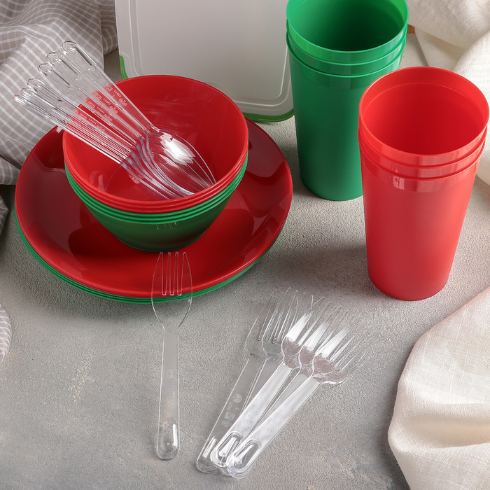 Набор для пикника на 6 персон (контейнер 6,5 л), 32 предмета