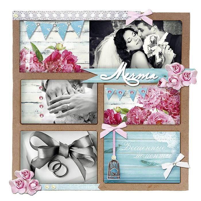 Набор по декорированию панно "Шебби-шик", 29,5 х 29,5 см