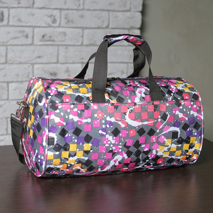 Сумка спортивная на молнии "Фэнтэзи", 1 отдел, длинный ремень, цветная