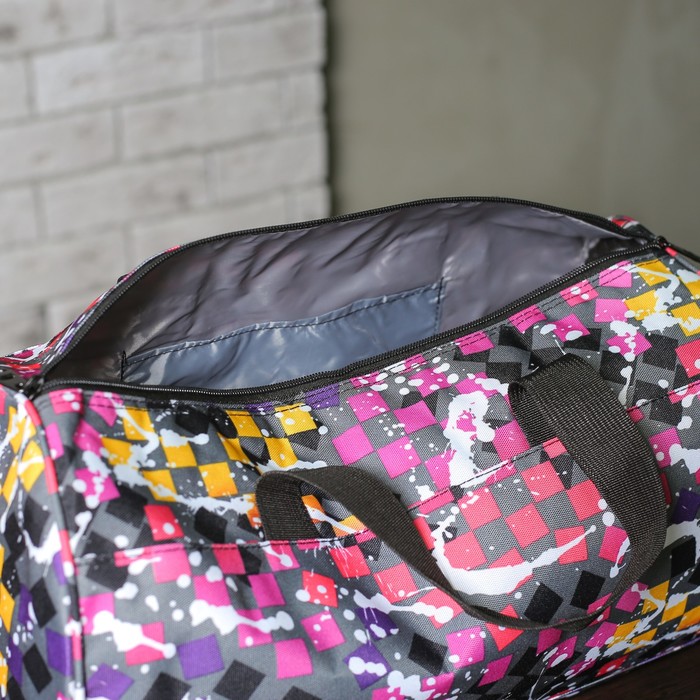 Сумка спортивная на молнии "Фэнтэзи", 1 отдел, длинный ремень, цветная