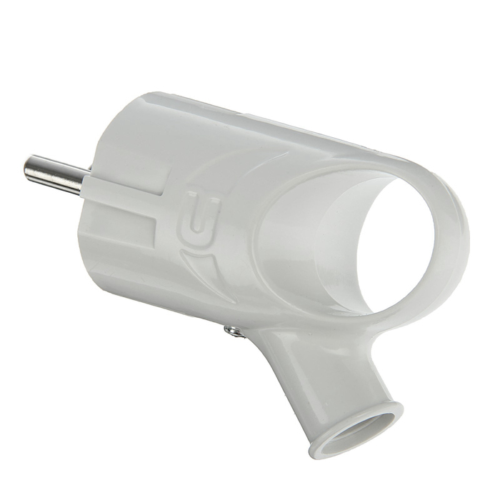 Вилка электрическая UNIVersal А112, с з/к, угловая, с ушком, 16 А, 250 В, еврослот, белая