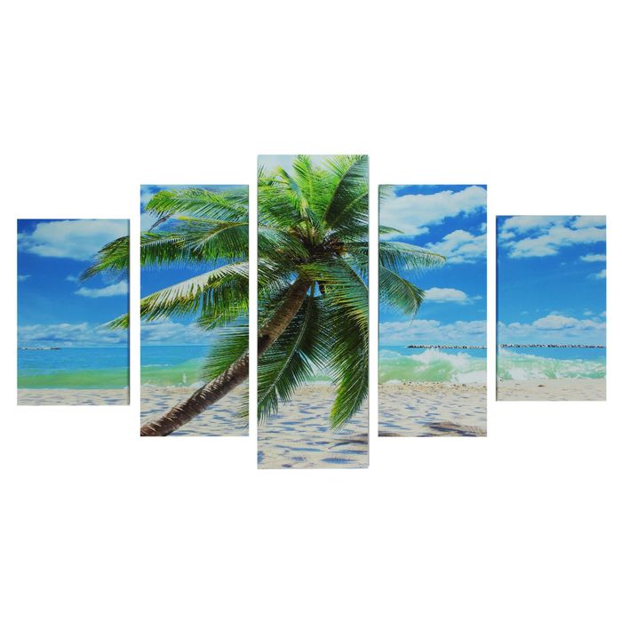 Модульная картина на подрамнике "Пальма на острове"