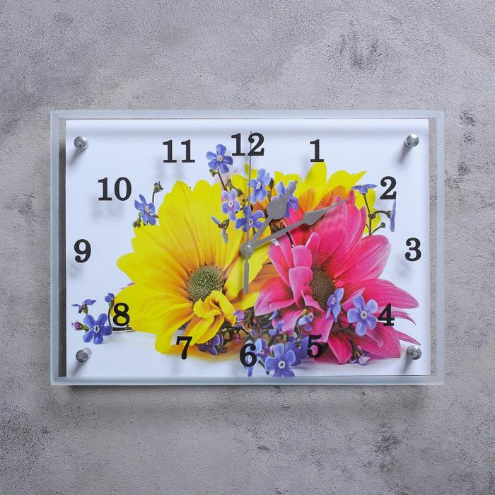 цена Часы настенные, серия: Цветы, Два цветка, 25х35 см