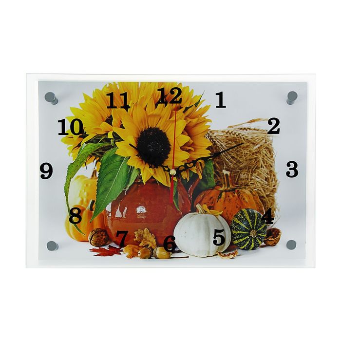 Часы настенные прямоугольные "Дары осени", 25х35 см микс