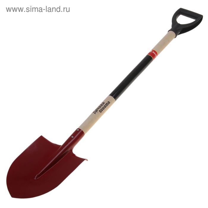 Лопата штыковая, острая, деревянный черенок, с ручкой, «Дачная Соната»