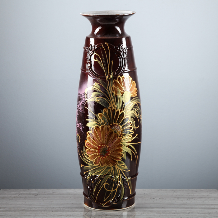 Ваза напольная "Есения" абстракция, глазурь