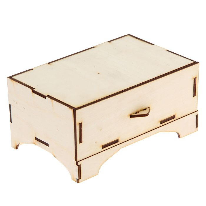 Шкатулка для декора "Прямоугольная с ящиком" 16,5х7,5х10,5 см (80705)