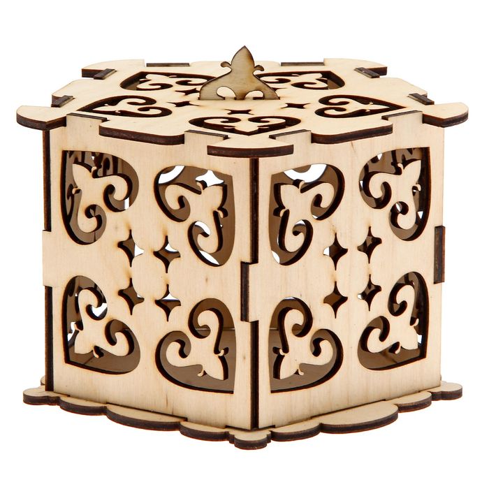 Шкатулка для декора "Пятигранная ажурная"