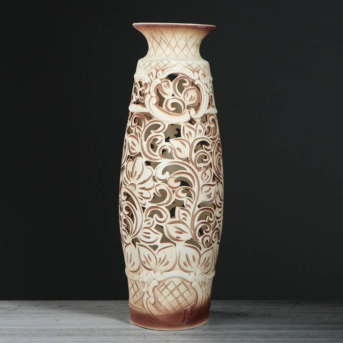 Ваза напольная "Есения" резная, шамот