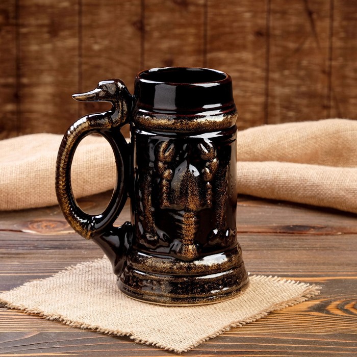 Набор пивной "Штурвал" декоративная подставка, 3 предмета, 1 л