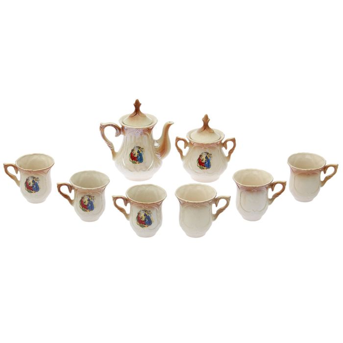 Чайный набор "Элей" коричневый, Мадонна, 8 предметов, 0,6 л/ 0,25 л