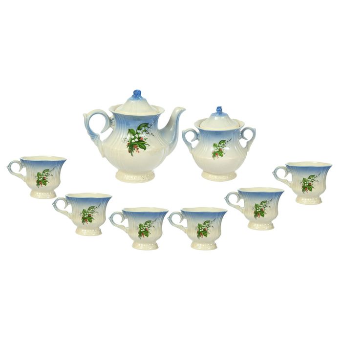 Чайный набор "Лорд" голубой, ландыш, 8 предметов 0,6/0,25 л