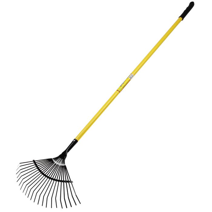 Грабли веерные, пластинчатые, 22 зубца, металлические, металлический черенок