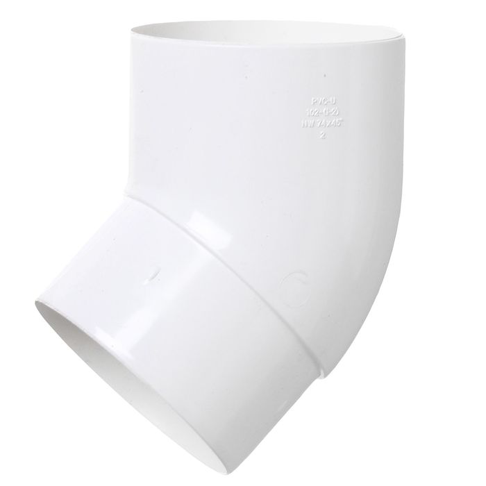 Колено трубы 45° белый