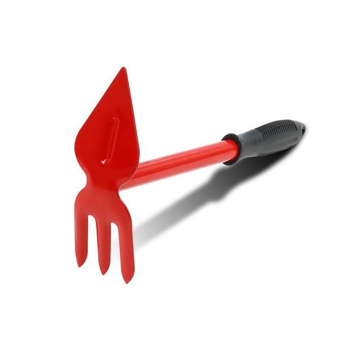 Мотыжка комбинированная, длина 31 см, 3 зубца, резиновая ручка