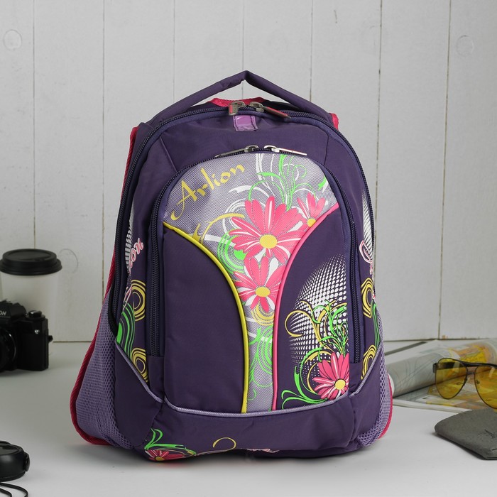 Рюкзак молодёжный на молнии, 1 отдел, 1 наружный карман, МИКС