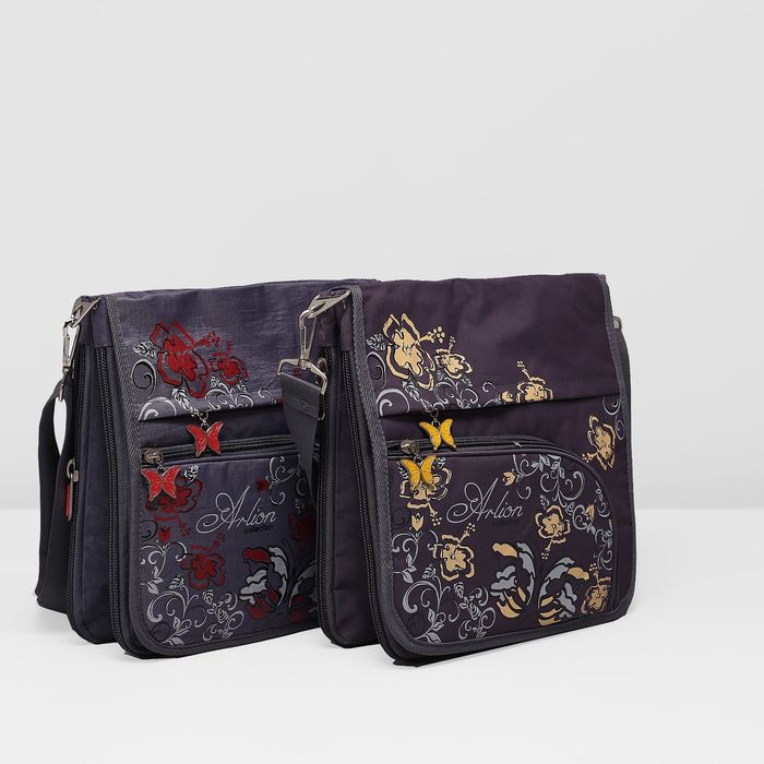 Сумка молодёжная на молнии, 2 отдела, 3 наружных кармана, длинный ремень, цвет серый