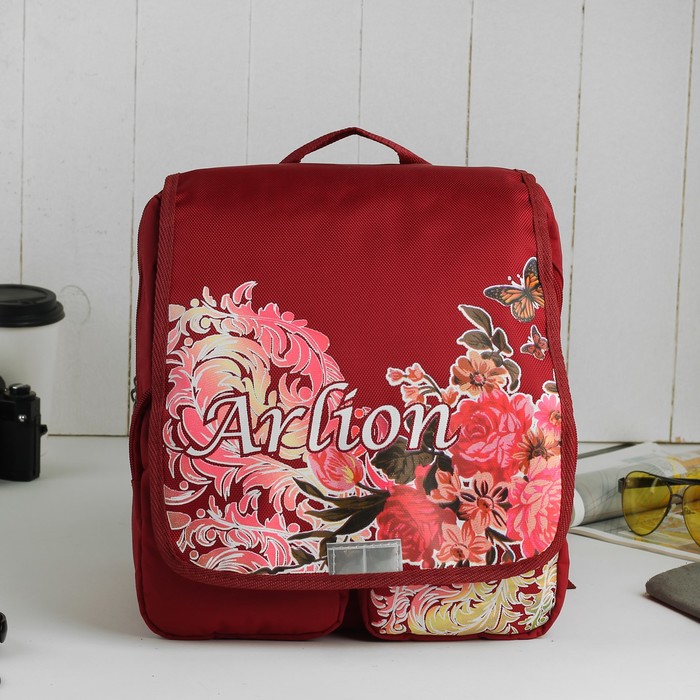 Рюкзак молодёжный на молнии, 2 отдела, 2 наружных кармана, цвет малиновый