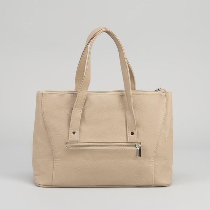 Сумка женская на молнии, 1 отдел , цвет бежевый