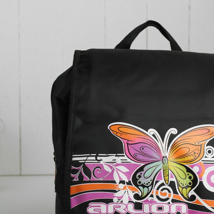 Рюкзак молодёжный на молнии, 2 отдела, 2 наружных кармана, чёрный