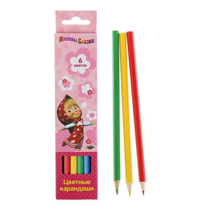 Карандаши 6 цветов Маша и Медведь 29056