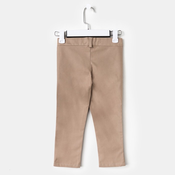 Брюки с карманами для девочки, цвет бежевый 116 см